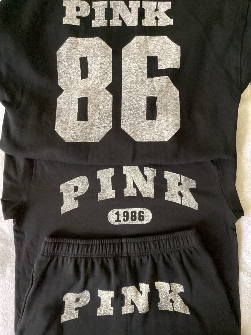 Victoria’s Secret PINK Campus Fleece Hoodie Jacket Joggers Shirt Set M NWT